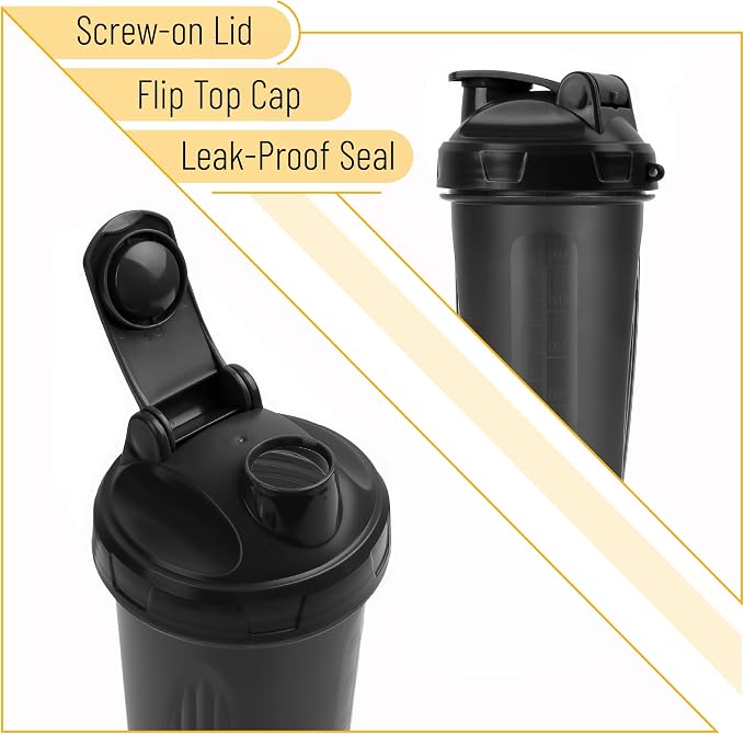 Mr. Pen- Shaker Bottles for Protein Mixes, 28 oz, Leak Proof | Shaker Cups with Stainless Steel Wire Whisk Ball for Protein Shakes and Pre Workout