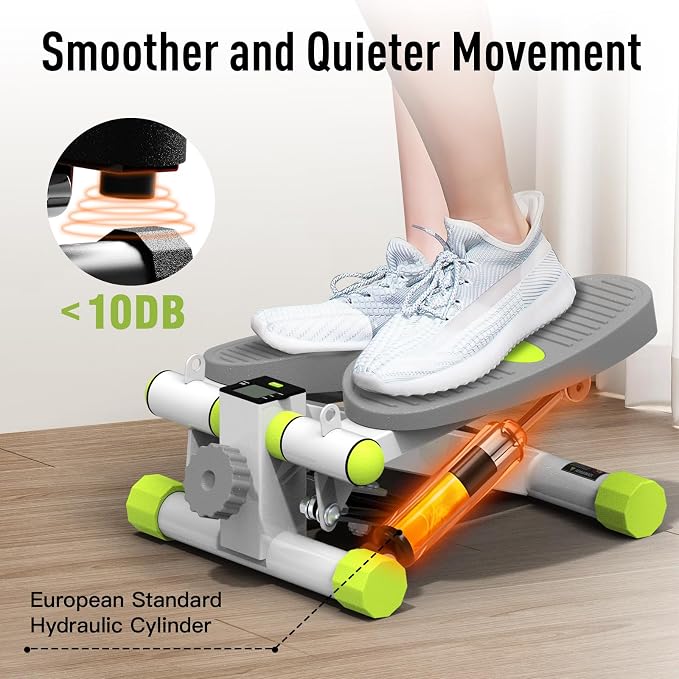 HARISON Mini Stepper with LCD Monitor, 330 LB Capacity for Home Cardio | Compact Stair Training Machine With Quiet Hydraulic Resistance, Portable Design For Under Desk Workouts & Small Spaces