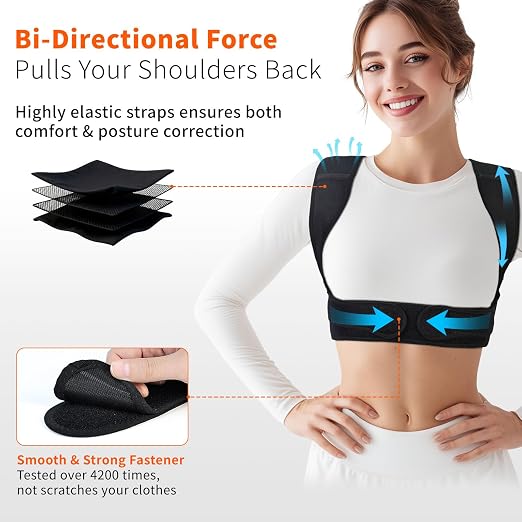 Posture Corrector for Women Back Straightener Hunchback Correction | Invisible, Breathable, Lightweight, Strong Support, Upper Back Brace for Neck, Shoulder, Back Pain Relief (S/M)