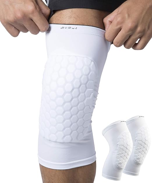 Knee Pads for Kids Youth Adult, Basketball Baseball Knee Brace Knee Support, Collision Avoidance Kneepad Compression Knee Sleeve for Volleyball Football Cycling Running-1Pair (White, XXS)