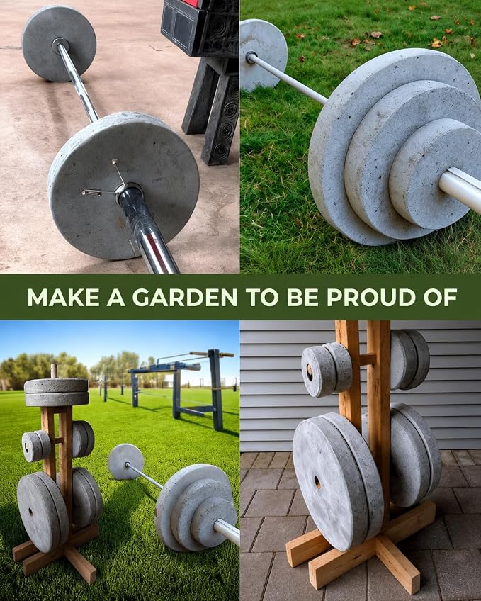 DIY Concrete Weight Mold Set - 5 pcs ABS Plastic 2mm Thick - Dumbbell & Barbell Weight Plates