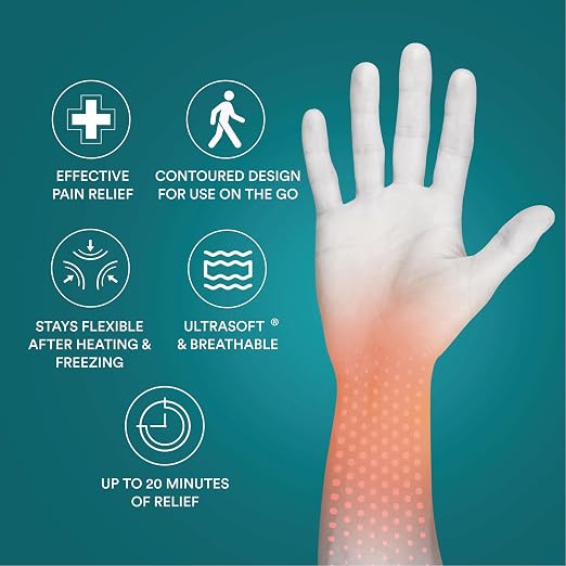 Homedics Hot and Cold Relief Gel Hand Sleeve, Heat or Ice Therapy | for Hand, Wrist, and Thumb, Soft-Touch Stretch Fabric, Contoured Hydrogel Design for Comfort and Relaxation