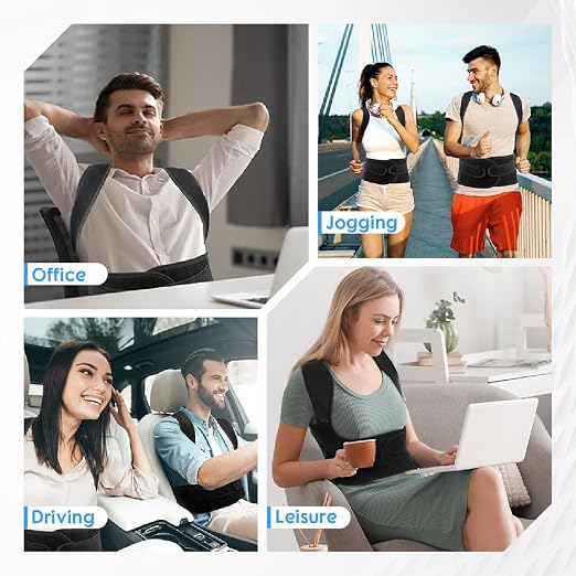 Posture Corrector for Women/Men Adjustable Full Back Brace Support | Upper & Lower Back for slouching,breathable&Lightweight,Back Pain Relief,Shoulder Straightener
