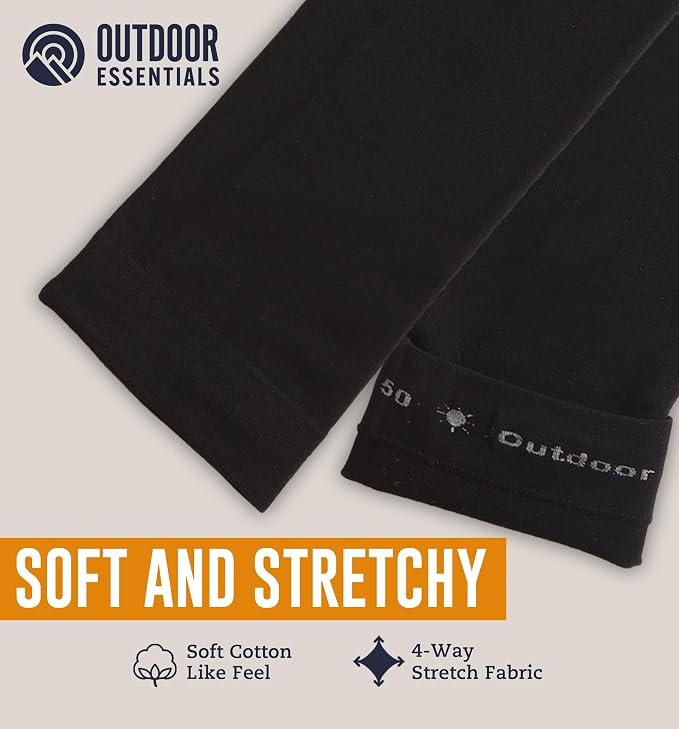 OutdoorEssentials UV Sun Sleeves for Men & Women, Cooling Arm Sleeves UPF 50+ | Golf, Tattoo Cover Up, Sun Protection