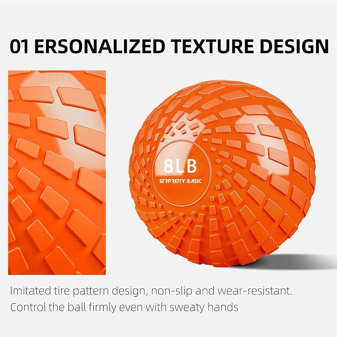 Medicine Ball 8, 10 lbs Slam Ball Weighted Balls for Exercise Strength and Crossfit Workout