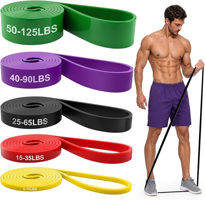 Renoj Resistance Bands for Working Out, 5 Levels Pull Up Assistance Bands Set for Workout, Exercise, Home Gym & Strength Training