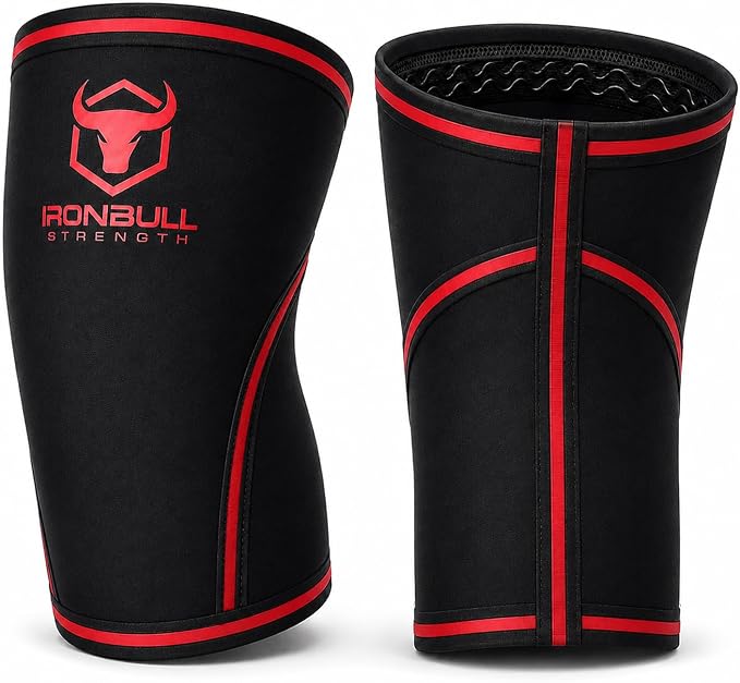 Iron Bull Strength Knee Sleeves 7mm (1 Pair) - Compression Brace & Knee Sleeve For Weightlifting, Powerlifting & Cross Training - Knee Support for Squats - Men & Women
