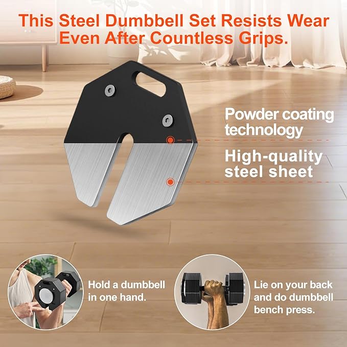 Adjustable Dumbbell Sets, Each 50/80/90/120LB Pairs Durable Steel Build, Free Weights Dumbbells Set of 2 with Anti-slip Handle, For Full Body Home Gym Workout Home Strength Training Equipment 50/80/90/120LBSX2