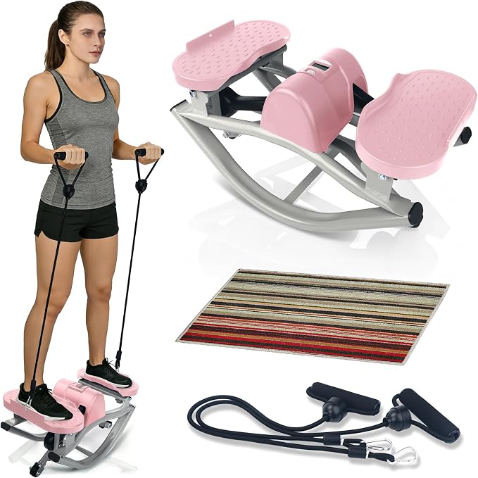 Rock Stepper Machine with Digital Display,Workout at Home,Office | Digital display, side-to-side motion, home workout, arm leg glute exercise,home fitness, full body workout