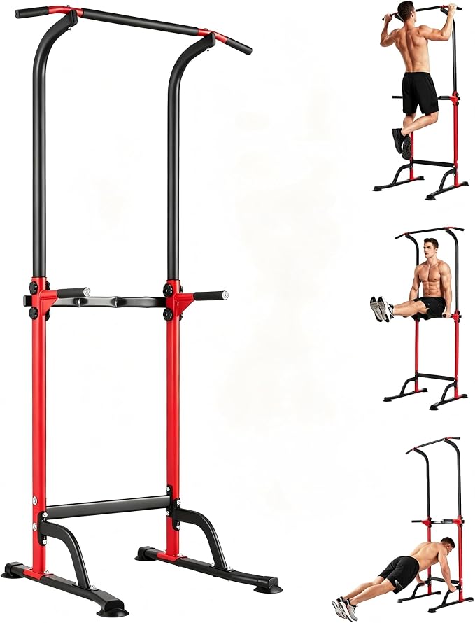 Pull Up Bar for Home Gym, Heavy Duty Dip Station with 330LBS Capacity, Multi-Function Pull Up & Dip Stand for Strength Training, Chin Ups Push Ups, 1.2mm Steel Tube