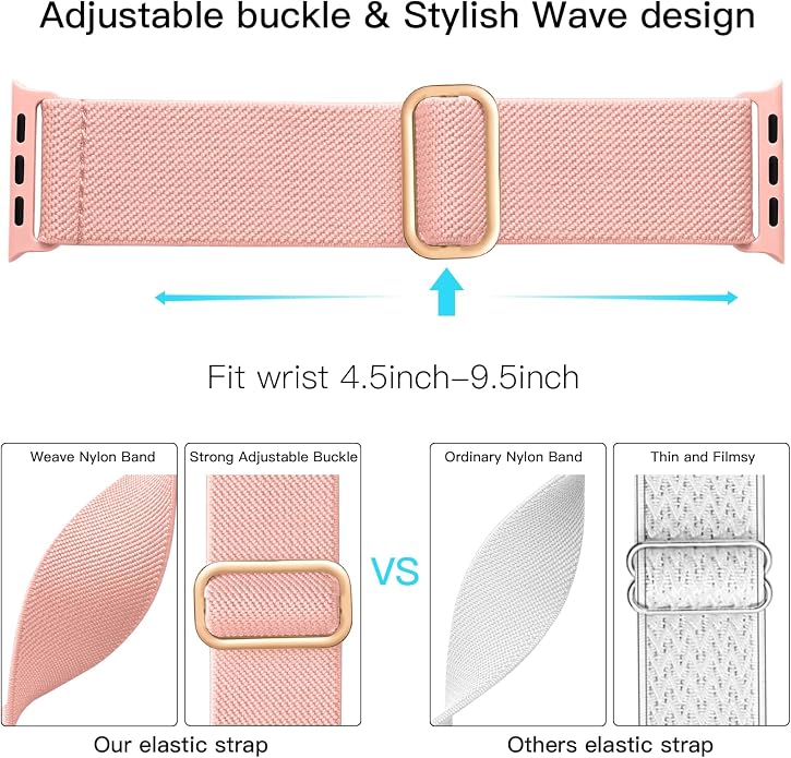 Lerobo Braided Band Compatible with Apple Watch Series 11 10 9 8 7 46mm 45mm 41mm Ultra SE 3 2 1 49mm Series 6 5 4 3 44mm 40mm 38mm 42mm Men iWatch Bands Women Stretchy Nylon Solo Loop Sport Strap