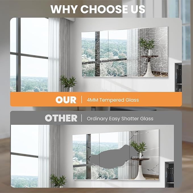 pertetey Home Gym Mirror, 71X24 Inch(1Pack) Large Frameless Tempered Glass Full Body Wall Mounted Mirror for Gym, Yoga, Exercise, Dance Studio