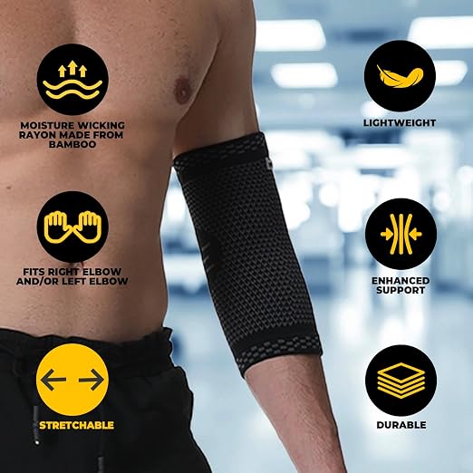 NeoTech Care Elbow Support Brace - Breathable - Men, Women, Right or Left (Black Color, Size XL, 1 Unit)