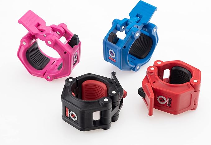 Lock-Jaw PRO 2 Barbell Collars Olympic Barbell Clamps 2 Pcs – Heavy Duty Bar Clamps for 2” & 50mm Olympic Bars – Secure Weight Bar Clamps for Strength Training & Home Gym Accessories – Quick Release