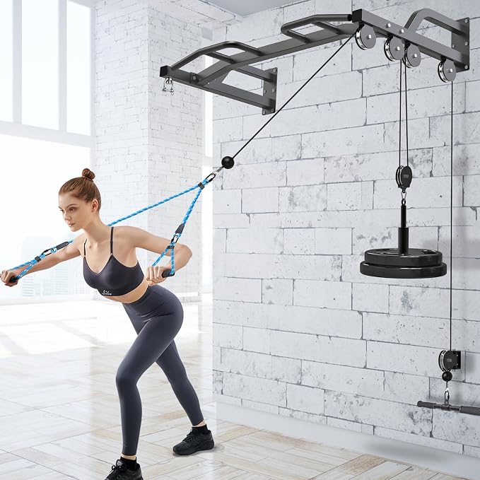 Kipika 48" Ceiling Mounted Pull Up Bar, Heavy Duty Multi-Grip Chin Up Bar,Mounted Pullup Bar, Adjustable Height, Pull Up Bands for Chin Ups & Body Stretching, Ideal for Home Gym and Strength Training
