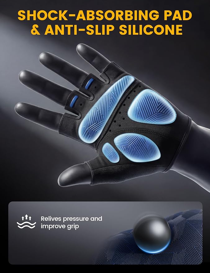 Lamicall Bike Gloves for Men Women - [Anti-Slip Shock-Absorbing Pad] Workout Gloves, Breathable Materials, Cycling Gloves for Bicycle, Gym, Motorcycle, Hiking, Indoor & Outdoor Sports