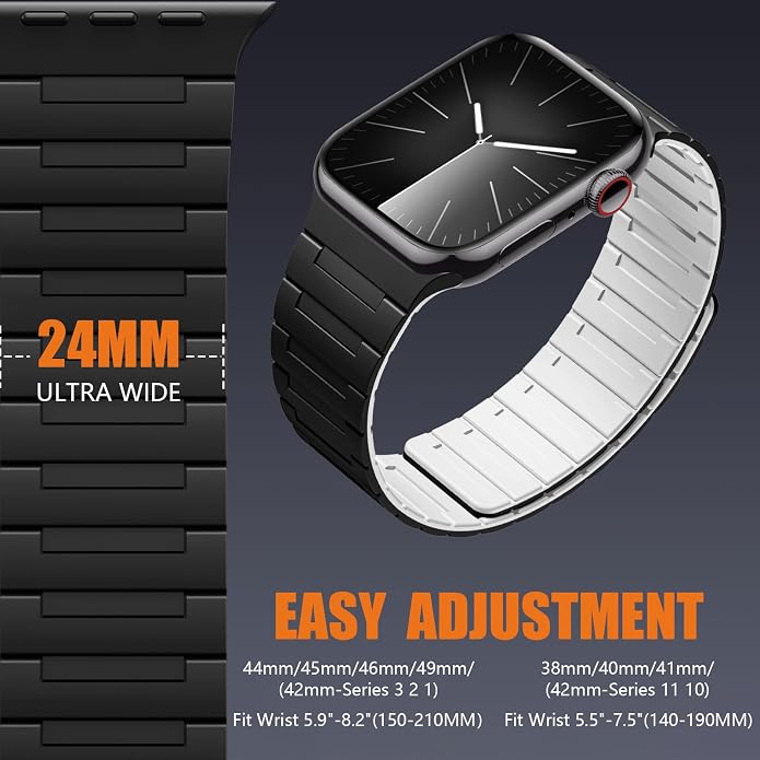 SNBLK Magnetic Watchband Compatible with Apple Watch for Men 44mm 45mm 46mm 49mm 42mm 41mm 40mm 38mm Women, Silicone Sport Strong Magnet Strap for iWatch Series 11 Ultra 3 Ultra 2 Se 10 9 8 7 6 5 4 1