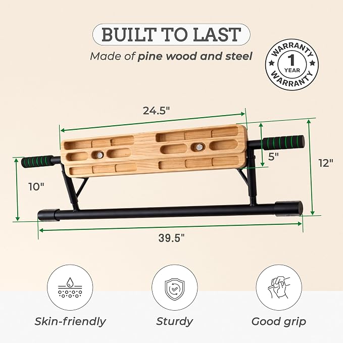 Doorway Hangboard Pull-Up Bar for Fingerboard, Rock Climbing, and Bouldering Training, No Drilling Required, Grip Strenth Training at Home