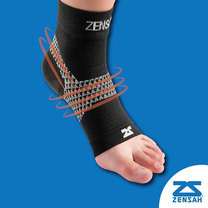 Zensah Plantar Fasciitis Sleeve - Relieve Heel Pain, Arch Support, Reduce Swelling - Compression Foot Sleeve, PF Sock