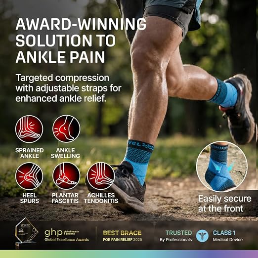 Modvel Foot & Ankle Brace Socks with Adjustable Support Strap – Compression Sleeve for Sprained Ankle, Plantar Fasciitis Relief Tendonitis & Arthritis, Stabilizing Foot & Ankle Support for Women & Men