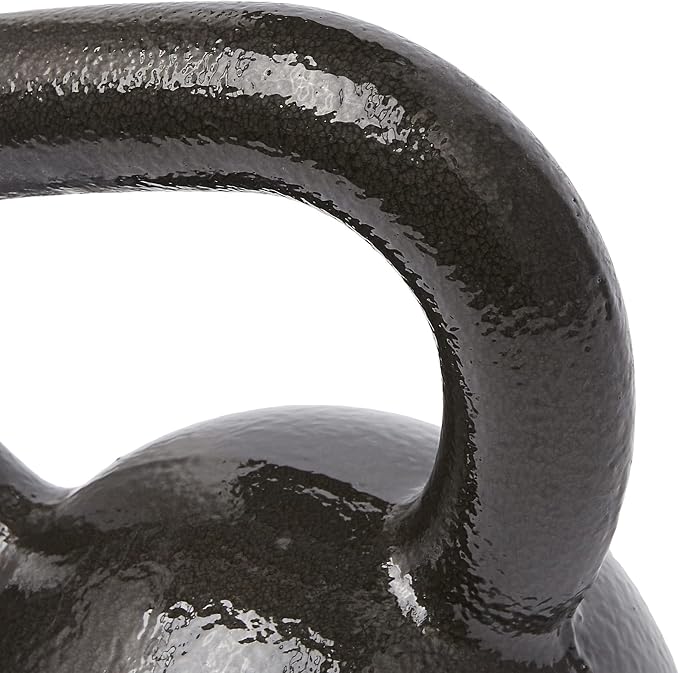 Amazon Basics Cast Iron Kettlebell for Strength Training, Textured Wide Handle, Black