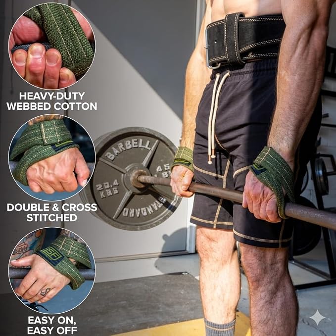 SERIOUS STEEL FITNESS Red Figure 8 Lifting Straps | Deadlift & Strongman Axle Straps - 3 Sizes