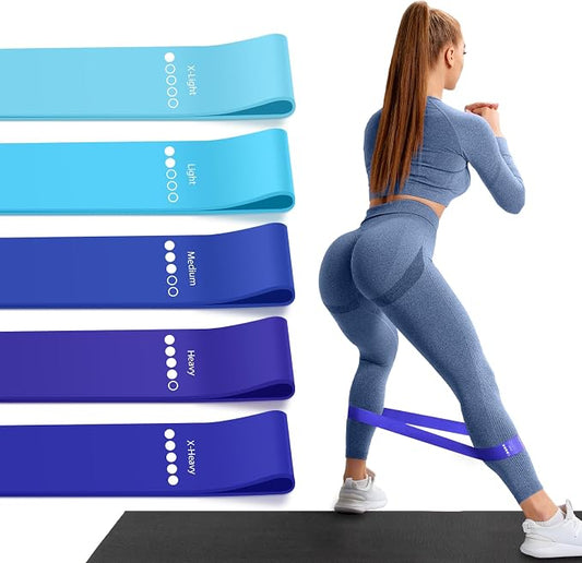 Resistance Bands for Working Out, 5 Levels Resistance Exercise Bands with Woven Bag, Bands for Working Out Women Men, Yoga, Pilates, Rehabilitation Training