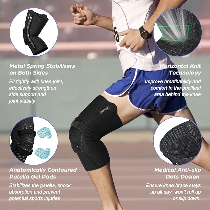 NEENCA Professional Knee Brace, Medical Knee Support for Women & Men Relief | Patented Patella Tendon Strap & Gel Pads & Metal Stabilizers, for Knee Pain, Meniscus Tear, ACL, Joint Pain, Sports, Workout