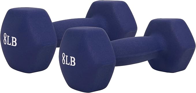 Sunny Health & Fitness Neoprene Hex Dumbbell for Home Gym 2-10 lb Pair | Strength & Cardio Weights, Muscle Toning, Yoga, Pilates & Rehab, Secure Grip, Home Workouts, 2, 5, 8, 10 lb Pairs