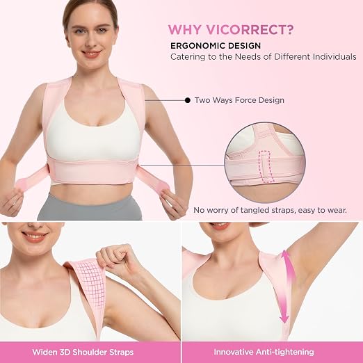 Posture Corrector for Women and Men, Adjustable Upper Back Brace for Clavicle Support and Providing Pain Relief from Neck, Shoulder, and Upper Back (S/M)