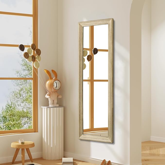 AAZZKANG Full Length Door Mirror Wooden Frame Large Mirrors for Wall 47"x16" Rectangular for Bedroom Living Room Bathroom Dressing Room Home Entryway