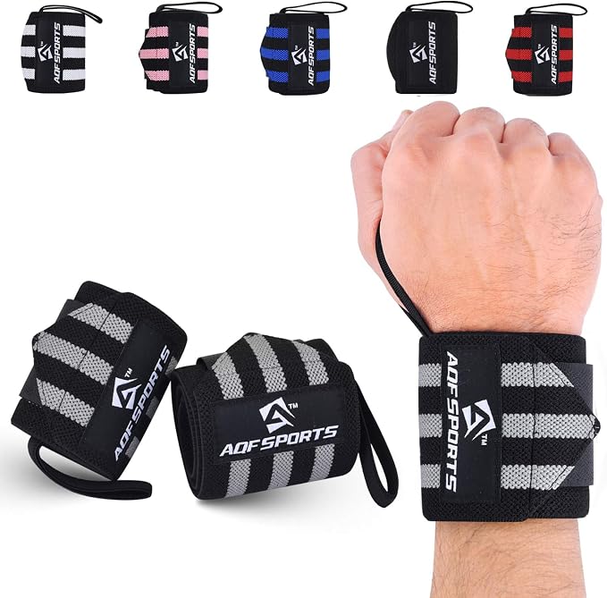 AQF Wrist Wraps for Weightlifting & Powerlifting, 18" USPA Approved (Pair)
