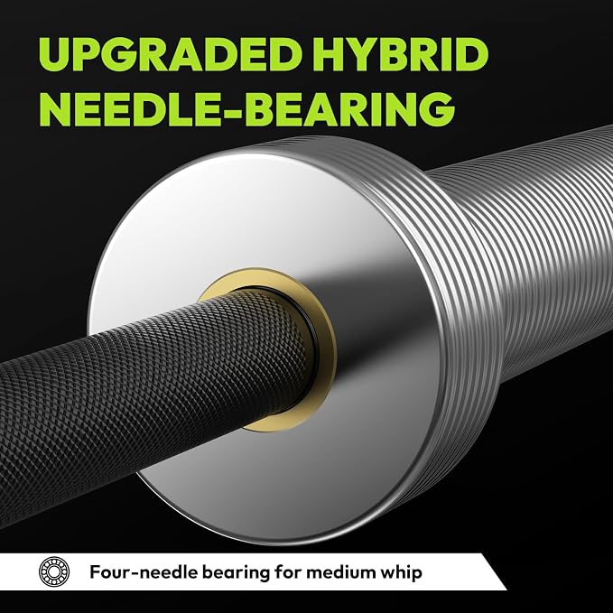 HANDBODE 35 lb Olympic Barbell 6.5 ft, 2 Inch Womens Bars, 1000 lb Capacity | Spring Steel Construction, Knurled Grip, Weightlifting, Bench Press, Deadlift, Squat, Home Gym Strength Training