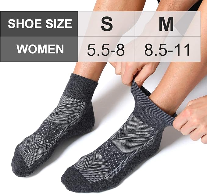 CS CELERSPORT 6 Pairs Women's Running Ankle Socks Athletic Sport Socks Cushioned