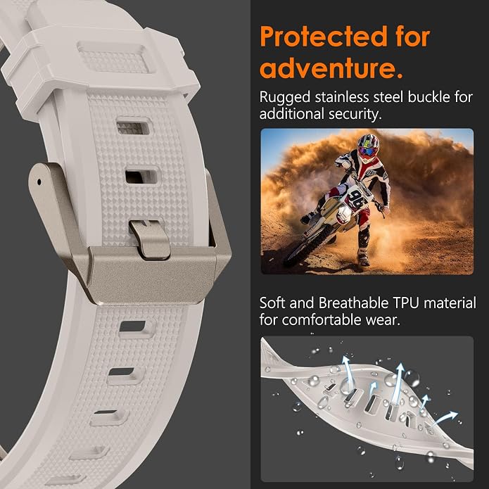 WINGLE FKM Rubber Bands for Apple Watch Band Ultra 3/2/1 Band Ultra 49mm Series 11 10 46mm 45mm 44mm 42mm SE 3/2/1 9 8 7 6 5 4 3 Men, Military Rugged Metal Connector Silicone Apple iWatch Sport Bands