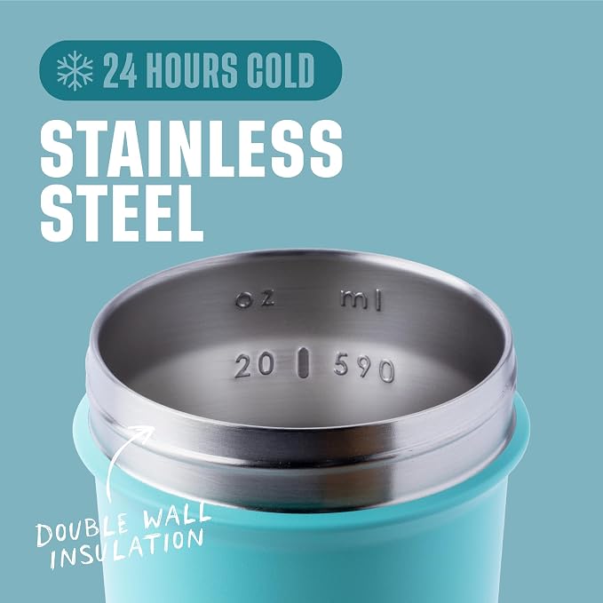 BlenderBottle Strada Sleek - Stainless Steel - 25-oz. - Seafoam