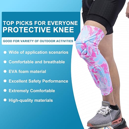 Padded Knee Calf Pads Compression Leg Sleeve Thigh Protector Gear Shin Brace for Football Basketball Volleyball Soccer Baseball for Adult (1 Pair)