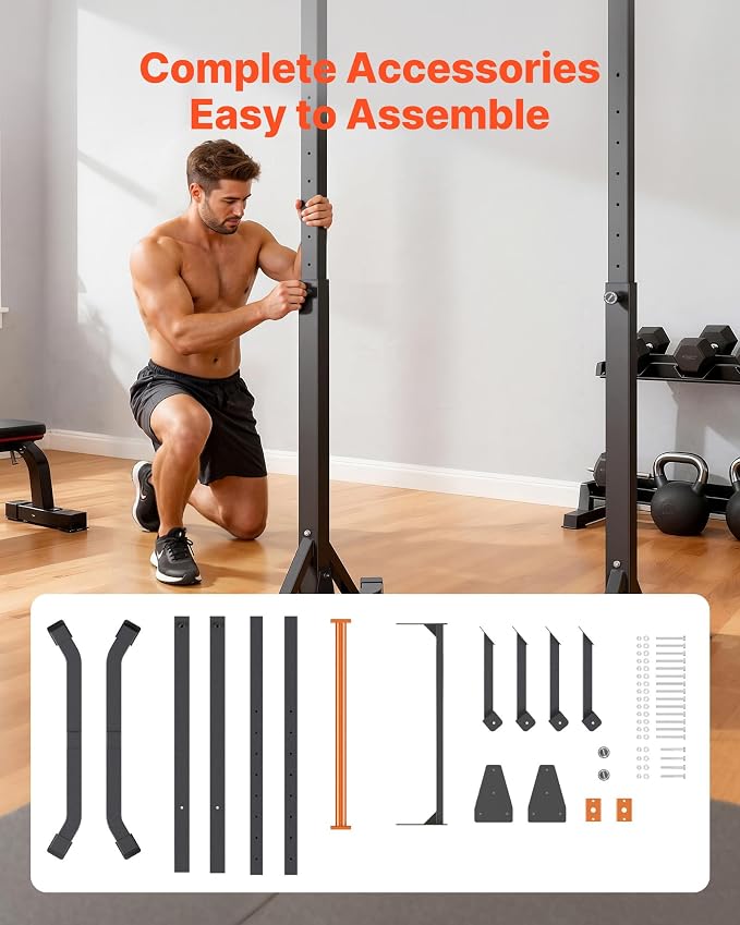 VEVOR Pull Up Bar, 330LBS Capacity Portable Pullup Bar Station, Pullup Bars Free Standing with H-Frame Structure & Heavy-Duty Steel Tube, 8 Level Height Adjustment Gravity Fitness for Arms Back Chest