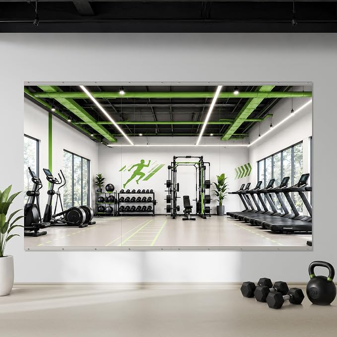 Home Gym Mirror, 48"x30"-3 PCS Gym Mirrors for Wall, Frameless, Tempered Glass, Large Workout Wall-Mounted Mirrors for Home Gym, Dance Studio, Yoga Room, Garage Gym, Silver