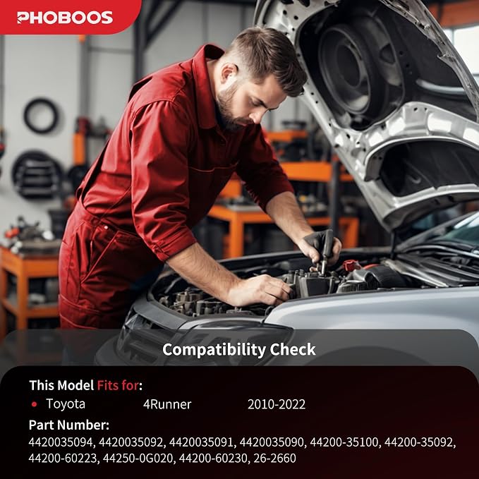 PHOBOOS Hydraulic Power Steering Rack and Pinion Assembly Compatible with Toyota 4Runner 2010-2022, New Unit, Leak Resistance, Direct Fit, Ref. 26-2660