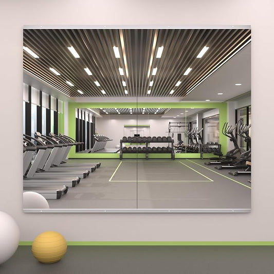 LOAAO Home Gym Mirror 48"x24", 2 PCS | Frameless, Tempered Glass, Large Workout Mirrors, For Home Gym, Dance Studio, Yoga Room, Garage Gym