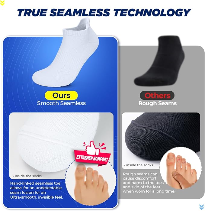 TANSTC Athletic Running Ankle Socks for Men Women, Cushioned Low Cut Sport Tab Socks, 6 Pack