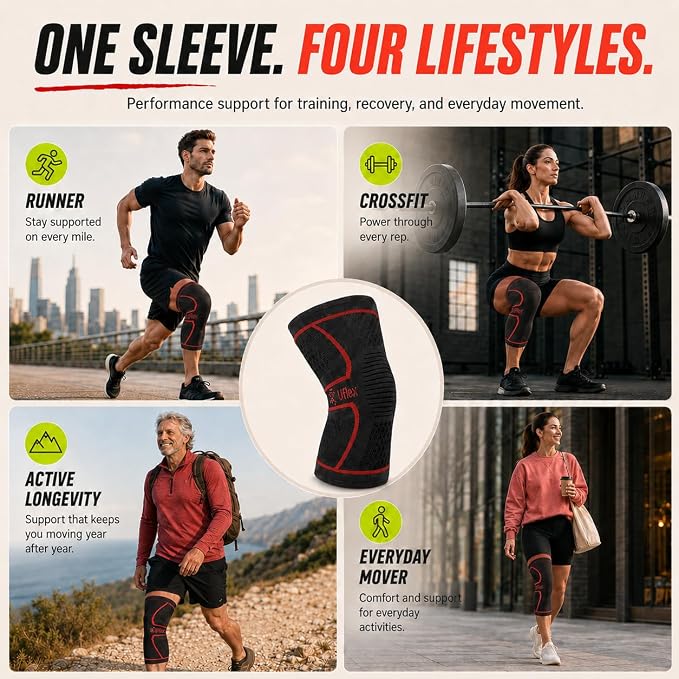 Knee Brace for Men and Women Knee Compression Sleeve Knee Support Wraps for Arthritis Joint Pain Relief, Workout, Swelling, Sports, Circulation, Running, Recovery for ACL & Meniscus Tear