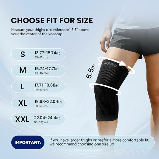 JOMVD Knee Compression Sleeve for Arthritis Pain – Knee Brace for Knee Pain Relief, Meniscus Tear, Inflammation, Circulation, Swelling & Injury Recovery – Anti-Slip Breathable Support for Women & Men,Small