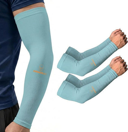 ARMORAY Arm Sleeves for Men and Women - UV Sun Protection Cooling Compression - Tattoo Cover Up Sleeve for Daily Wear & Work