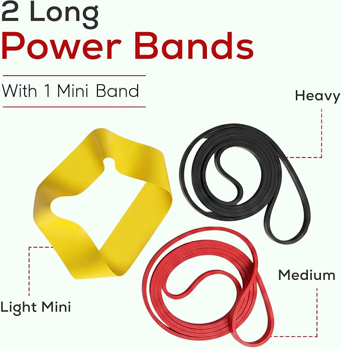 VYTRIX Resistance Bands Set – Pull Up Assist Bands + Mini Resistance Band – Strength Training Workout Bands for Home Gym, Mobility & Rehab - Natural Latex, Includes Carry Bag