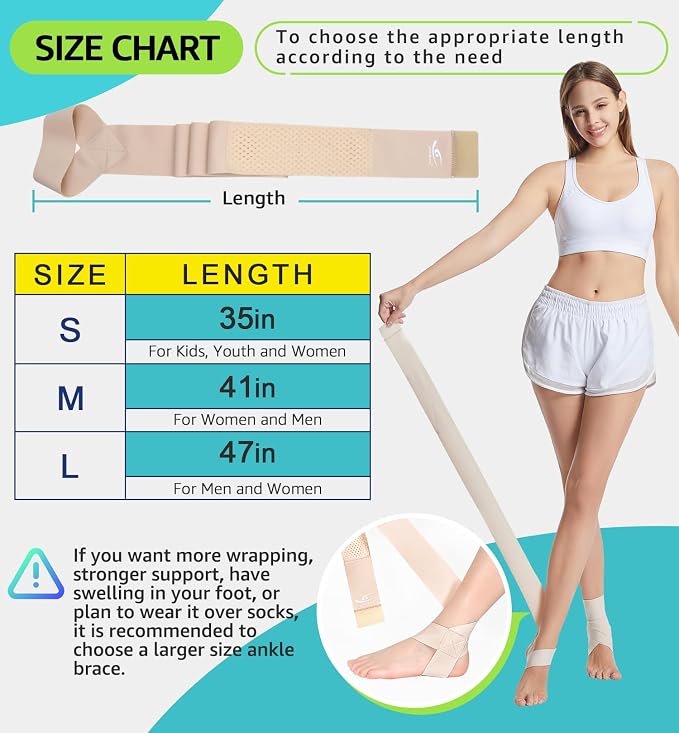 HiRui Ultrathin High-Elastic Ankle Wraps Ankle Brace for Men Women Kids, Adjustable Ankle Straps for Running, Football, Basketball, Sprains, Arthritis, Plantar Fasciitis (Beige, Large (Pack of 1))