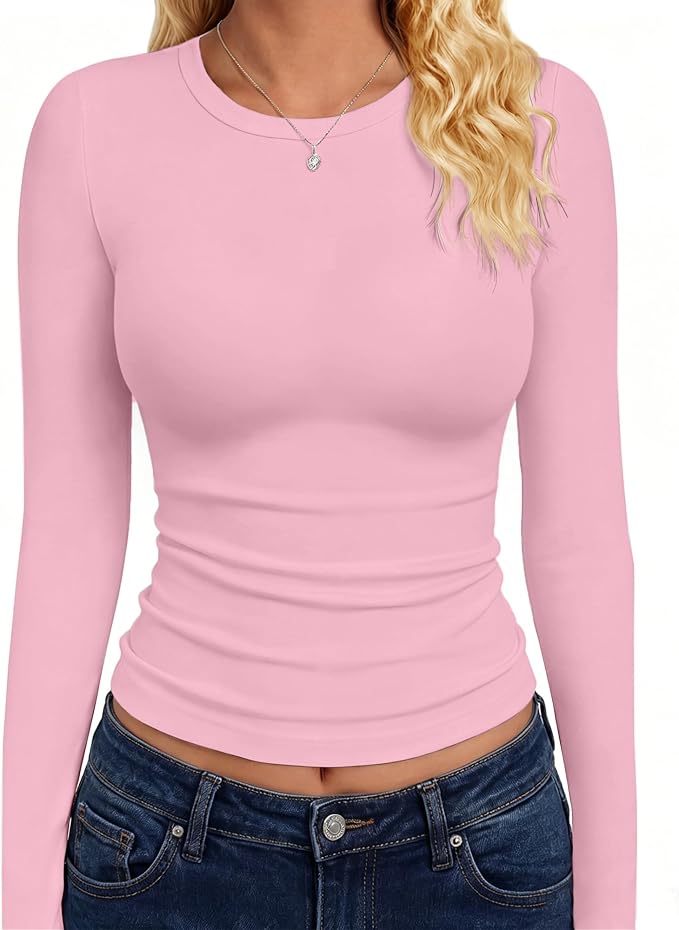 GAYHAY Long Sleeve Shirts for Women Tops Fitted Clothes Fall Fashion 2026 | Basic Tees, Girls School Outfits, Y2k Winter Tshirt, Tight Underscrub, Workout Casual, Cute Trendy Plain Compression Layering