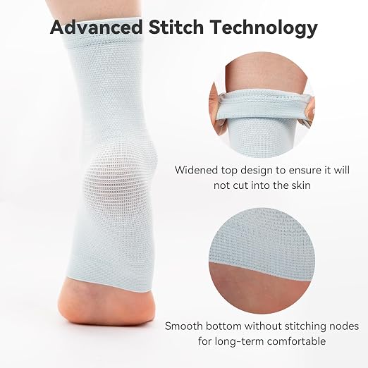 2 Pack Ankle Brace & Ankle Compression Sleeve for Women Men | Arch Support Socks, All-Day Wear, Achilles Tendonitis Brace for Plantar Fasciitis, Sprains, Foot Swelling Relief