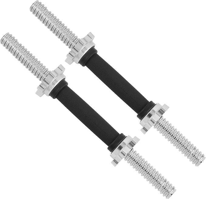 Yes4All Threaded Dumbbell Handles, Adjustable Dumbbell Bar Pair, 14/16/18/24-Inch Sizes, Fits 1" or 1.15" Plates, Non-Slip Grip, Secure Star-Lock Collars